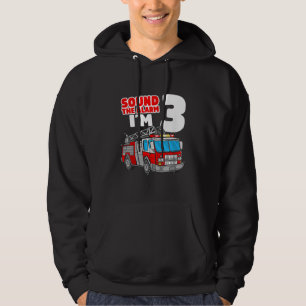 Fire Truck 3 Year Old Firefighter 3rd Birthday Hoodie