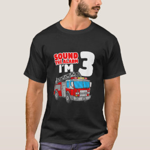 Fire Truck 3 Year Old Firefighter 3rd Birthday T-Shirt