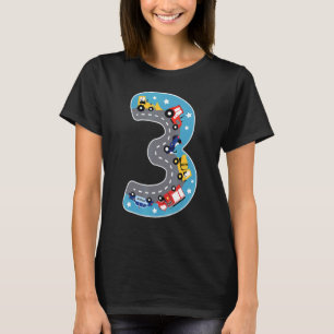 Fire Truck 3rd Birthday Boy 3 Year Old Firefighter T-Shirt
