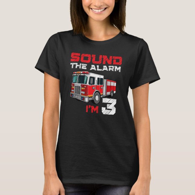 Fire Truck 3rd Birthday Boy Future Firefighter 3 Y T-Shirt (Front)