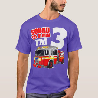 Fire Truck 3rd Birthday Boy Toddler Firefighter  T-Shirt