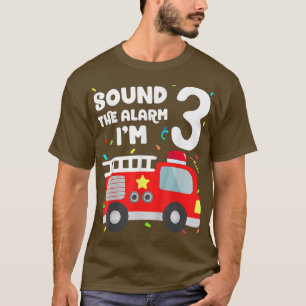 Fire Truck 3rd Birthday Toddler Boy Firefighter 3 T-Shirt
