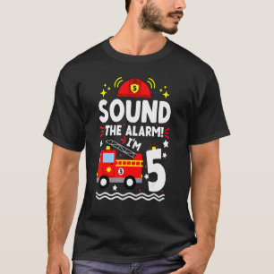 Fire Truck 5th Birthday Boy Toddler Firefighter 5 T-Shirt