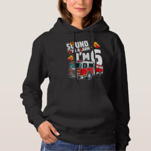 Fire Truck 6th Birthday Boy Firefighter 6 Year Old Hoodie