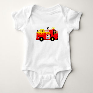 Fire Truck Baby Bodysuit