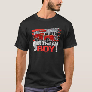 Fire Truck Birthday Boy Matching Fire Truck T-Shirt