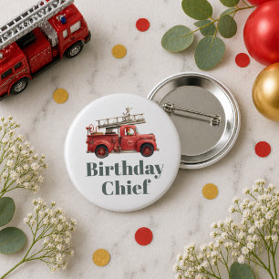Fire Truck Birthday Firetruck Party 6 Cm Round Badge