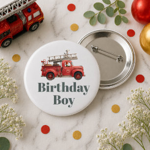 Fire Truck Birthday Firetruck Party 6 Cm Round Badge