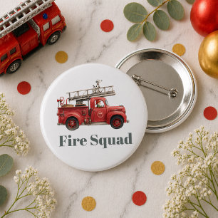 Fire Truck Birthday Firetruck Party 6 Cm Round Badge