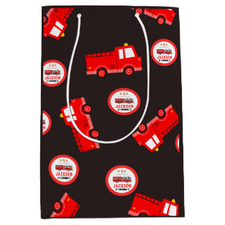 Fire truck Birthday Medium Gift Bag