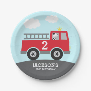 Fire Truck Birthday Paper Plate