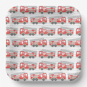Fire Truck Birthday Paper Plate