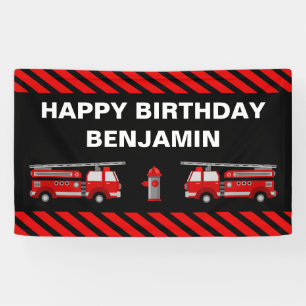 Fire Truck Birthday Party Banner