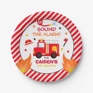 Fire truck Birthday Party Decorations  Paper Plate