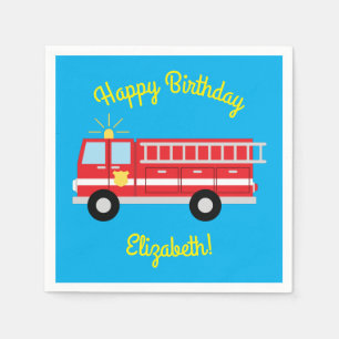 Fire Truck Birthday Party  Napkin
