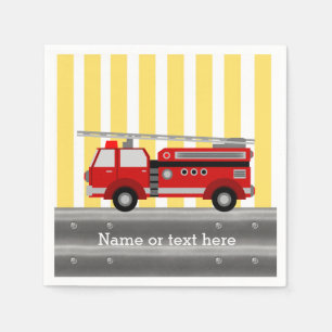 Fire truck birthday party napkin