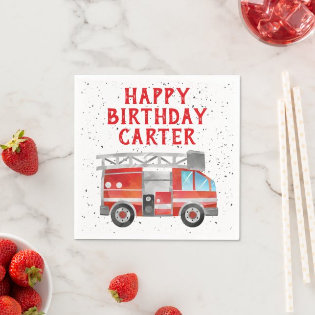Fire Truck Birthday Party Napkins (Insitu)