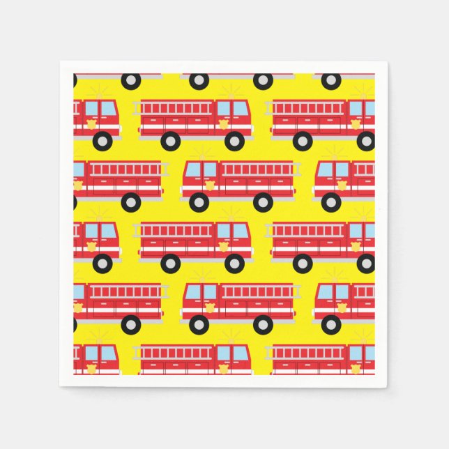 Fire Truck Birthday Party  Napkins (Front)