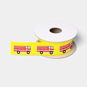 Fire Truck Birthday Party Satin Ribbon