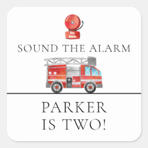 Fire Truck Birthday Party Stickers