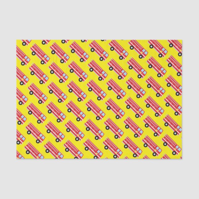 Fire Truck Birthday Party  Tissue Paper (Front)