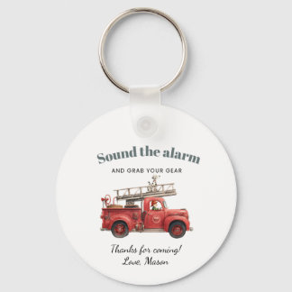 Fire Truck Birthday Sound the Alarm Key Ring