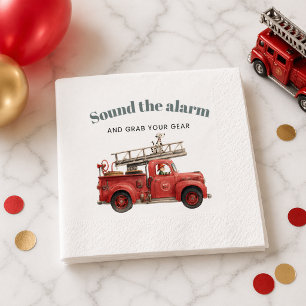 Fire Truck Birthday Sound the Alarm Napkin