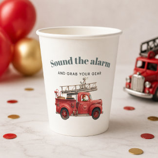 Fire Truck Birthday Sound the Alarm Paper Cups