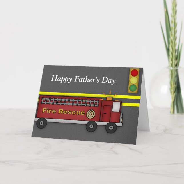 Fire Truck :: Blank Father's Day Greeting Card (Front)