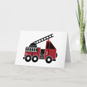 Fire truck blank greeting card
