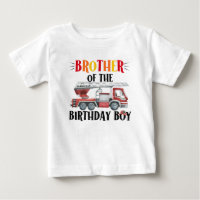 Fire Truck Brother Of The Birthday Boy T-Shirt
