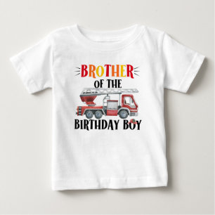 Fire Truck Brother Of The Birthday Boy T-Shirt