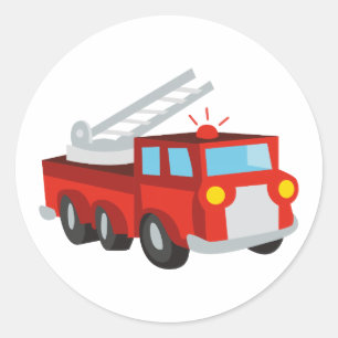 Fire Truck Classic Round Sticker