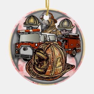Fire Truck Cross firefighter ornament