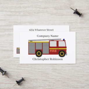 Fire Truck Design Calling Card