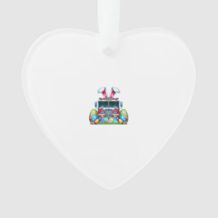 Fire Truck Easter Bunny Ears Firefighter Easter Eg Ornament