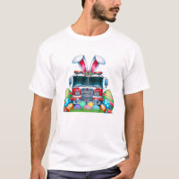 Fire Truck Easter Bunny Ears Firefighter Easter Eg