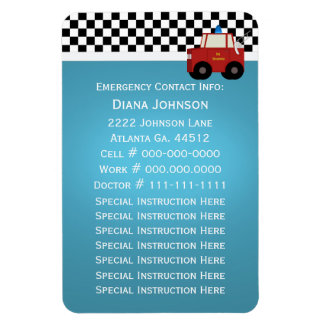 Fire Truck Emergency Contact Magnet