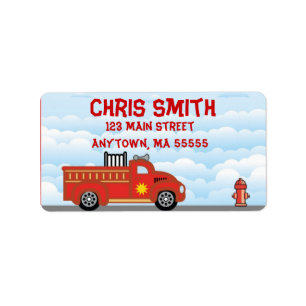Fire Truck Engine Address Labels
