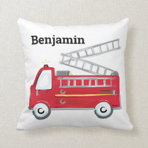 Fire Truck Engine Personalized Pillow