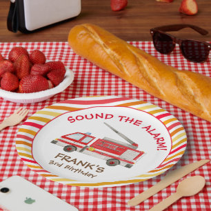 Fire Truck Fire Engine Birthday Party Paper Plate