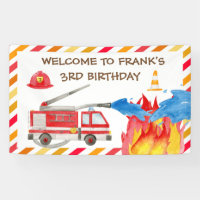 Fire Truck Fire Engine Birthday Party Welcome Bann
