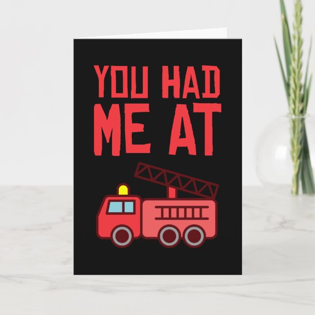 Fire Truck Firefighter Kids Firefighter Birthday Card (Front)