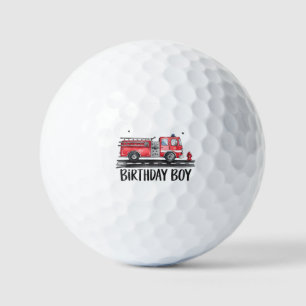 Fire Truck Firefighter The Birthday of Boy Family  Golf Balls