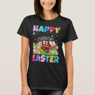 Fire Truck  Happy Easter Bunny Fire Truck Easter S T-Shirt