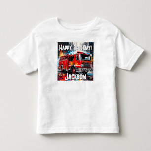 Fire Truck in City Toddler T-Shirt