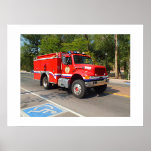 Fire truck in Manitou Springs Poster