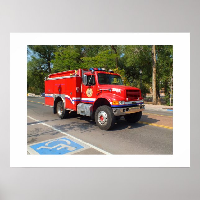 Fire truck in Manitou Springs Poster (Front)