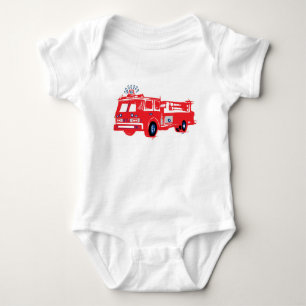 Fire truck infant onies  baby bodysuit