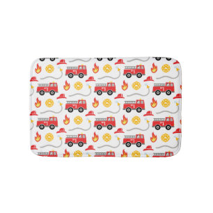 Fire Truck Kids Bath Mat